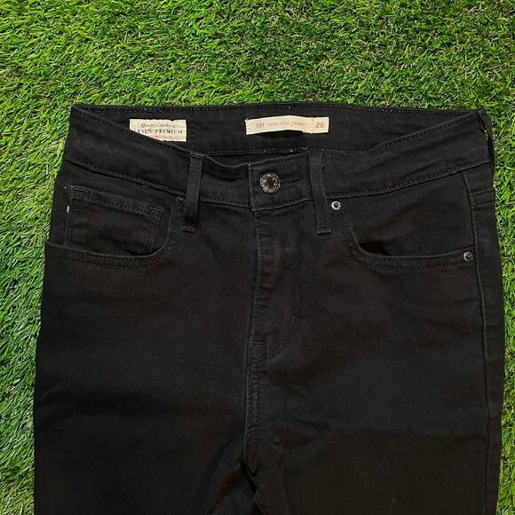 Levi’s 721 High Rise Black Skinny Denim Jeans size 26x32 - Picture 2 of 7